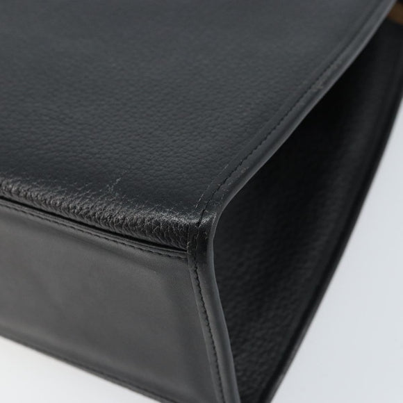 Burberrys Hand Bag Leather 2way Black Silver Auth ep13509