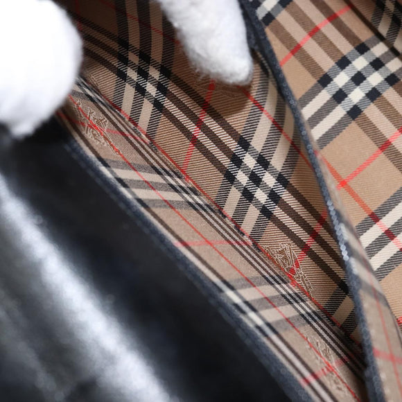 Burberrys Hand Bag Leather 2way Black Silver Auth ep13509