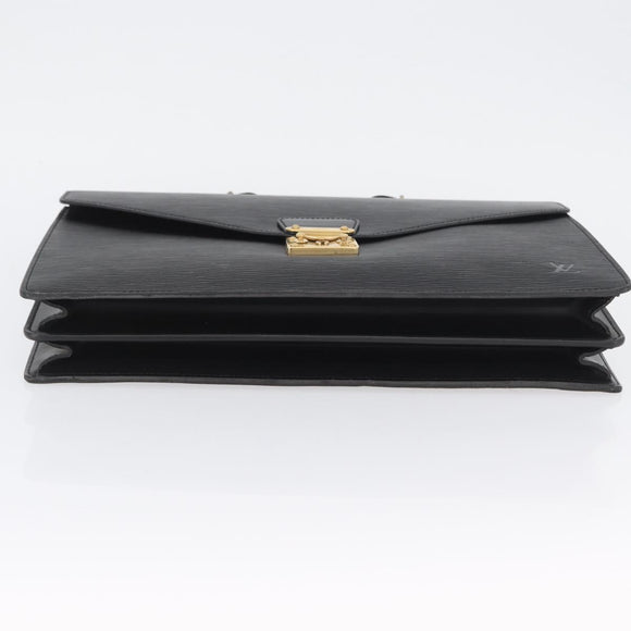 LOUIS VUITTON Epi Serviette Conseiller Aktenkoffer Schwarz M54422 LV Auth ep13510