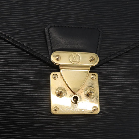 LOUIS VUITTON Epi Porte Documents・Senatur Briefcase Black M54452 Auth ep13511