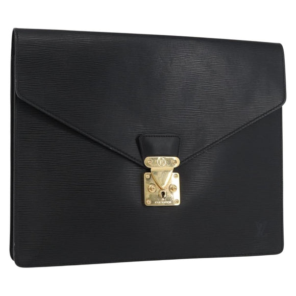 LOUIS VUITTON Epi Porte Documents・Senatur Briefcase Black M54452 Auth ep13511