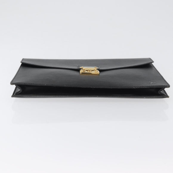 LOUIS VUITTON Epi Porte Documents・Senatur Briefcase Black M54452 Auth ep13511