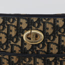 Christian Dior Trotter Canvas Shoulder Bag Navy Gold Auth ep13512-19