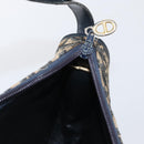 Christian Dior Trotter Canvas Shoulder Bag Navy Gold Auth ep13512-21