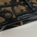 Christian Dior Trotter Canvas Shoulder Bag Navy Gold Auth ep13512-24