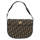 Christian Dior Trotter Canvas Shoulder Bag Navy Gold Auth ep13512-13