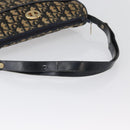 Christian Dior Trotter Canvas Shoulder Bag Navy Gold Auth ep13512-8