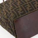 FENDI Zucca Canvas Hand Bag Black Brown Auth ep13514-14