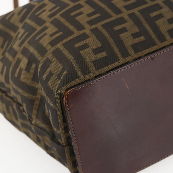FENDI Zucca Canvas Hand Bag Black Brown Auth ep13514