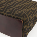 FENDI Zucca Canvas Hand Bag Black Brown Auth ep13514-15