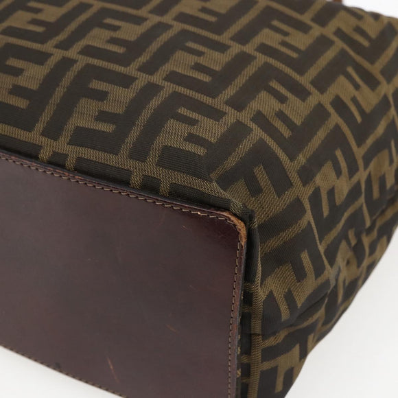 FENDI Zucca Canvas Hand Bag Black Brown Auth ep13514