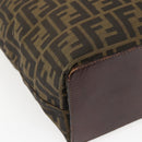 FENDI Zucca Canvas Hand Bag Black Brown Auth ep13514-16