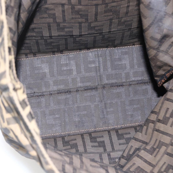 FENDI Zucca Canvas Hand Bag Black Brown Auth ep13514