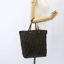 FENDI Zucca Canvas Hand Bag Black Brown Auth ep13514-19