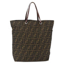 FENDI Zucca Canvas Hand Bag Black Brown Auth ep13514-2