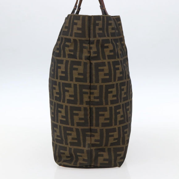 FENDI Zucca Canvas Hand Bag Black Brown Auth ep13514