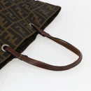FENDI Zucca Canvas Hand Bag Black Brown Auth ep13514-7