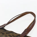 FENDI Zucca Canvas Hand Bag Black Brown Auth ep13514-8
