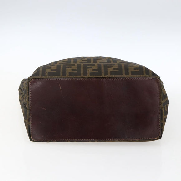 FENDI Zucca Canvas Hand Bag Black Brown Auth ep13514