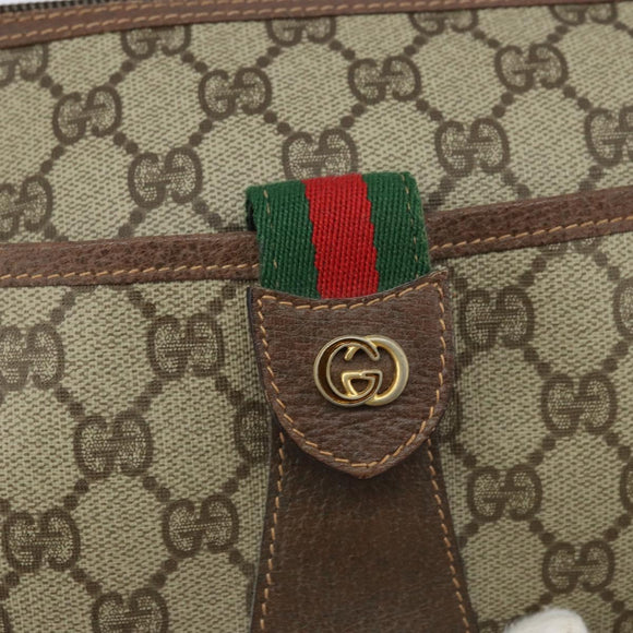 GUCCI GG Supreme Web Sherry Line Bag PVC Beige 001 123 6177 002 Auth ep13516