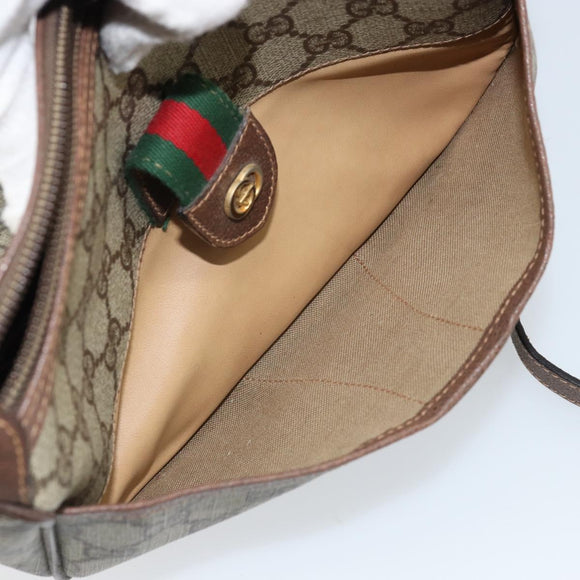 GUCCI GG Supreme Web Sherry Line Bag PVC Beige 001 123 6177 002 Auth ep13516