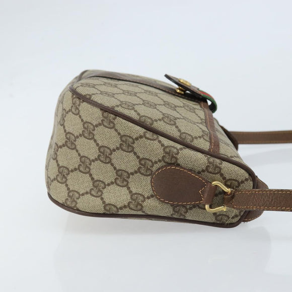 GUCCI GG Supreme Web Sherry Line Bag PVC Beige 001 123 6177 002 Auth ep13516