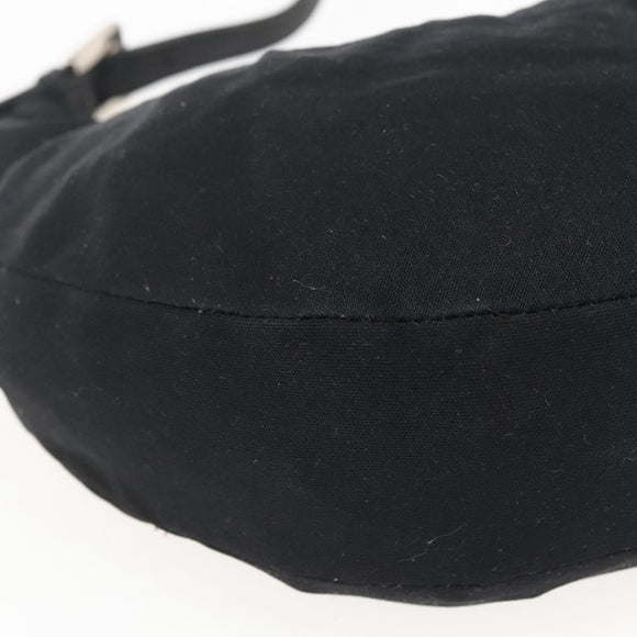 FENDI Mamma Baguette Schultertasche Nylon Schwarz Silber Auth ep13517