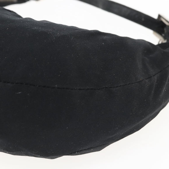 FENDI Mamma Baguette Shoulder Bag Nylon Black Silver Auth ep13517