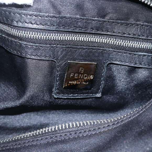 FENDI Mamma Baguette Schultertasche Nylon Schwarz Silber Auth ep13517