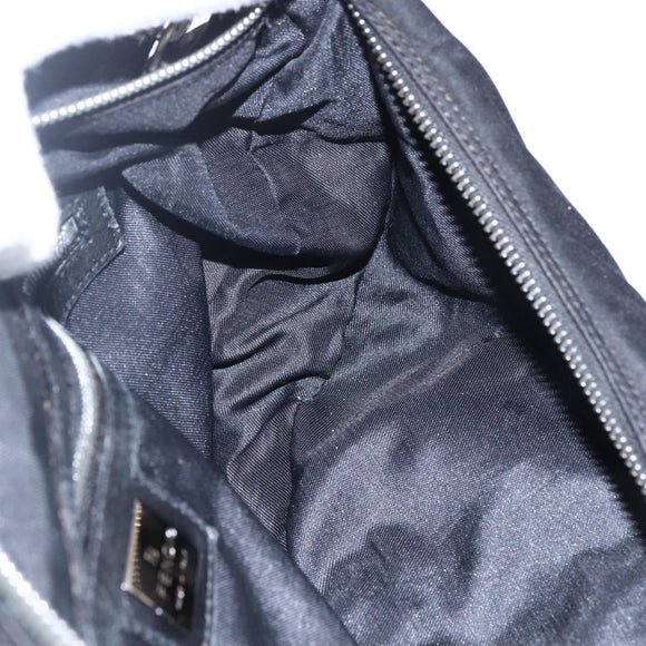 FENDI Mamma Baguette Shoulder Bag Nylon Black Silver Auth ep13517