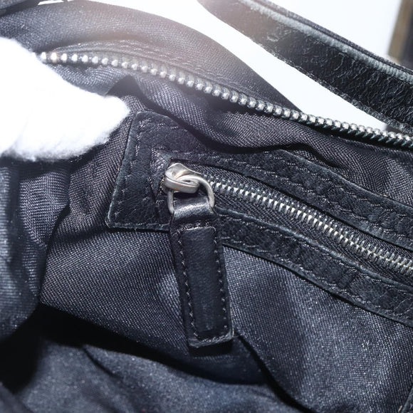 FENDI Mamma Baguette Schultertasche Nylon Schwarz Silber Auth ep13517