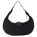 FENDI Mamma Baguette Shoulder Bag Nylon Black Silver Auth ep13517-2