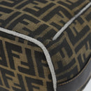 FENDI Zucca Canvas Vanity Hand Bag Black Brown gold Auth ep13520-15