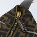 FENDI Zucca Canvas Vanity Hand Bag Black Brown gold Auth ep13520-10
