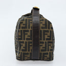 FENDI Zucca Canvas Vanity Hand Bag Black Brown gold Auth ep13520-3