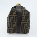 FENDI Zucca Canvas Vanity Hand Bag Black Brown gold Auth ep13520-4