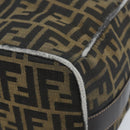 FENDI Zucca Canvas Vanity Hand Bag Black Brown gold Auth ep13520-8