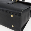 BURBERRY Hand Bag Leather Black Silver Auth ep13523-9