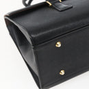 BURBERRY Hand Bag Leather Black Silver Auth ep13523-14