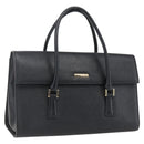 BURBERRY Hand Bag Leather Black Silver Auth ep13523-1