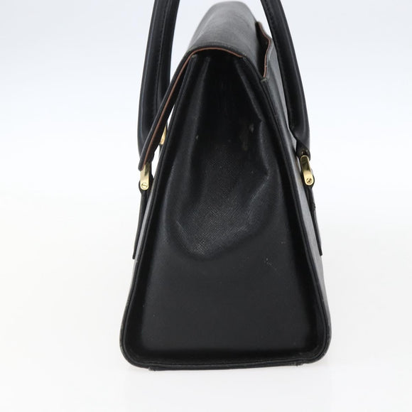 BURBERRY Hand Bag Leather Black Silver Auth ep13523