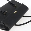BURBERRY Hand Bag Leather Black Silver Auth ep13523-6