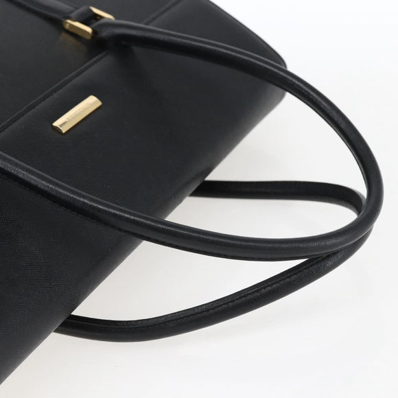 BURBERRY Hand Bag Leather Black Silver Auth ep13523
