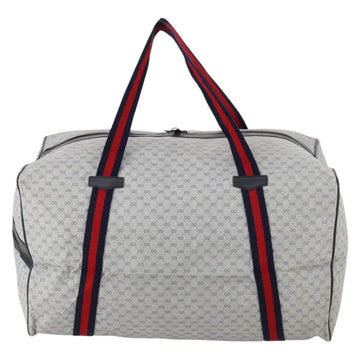 GUCCI Micro GG Supreme Sherry Line Boston Bag PVC Navy Red Auth ep13528 - 0