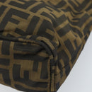 FENDI Zucca Canvas Hand Bag Brown Black Auth ep13529-16