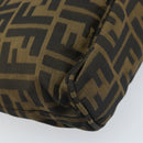 FENDI Zucca Canvas Hand Bag Brown Black Auth ep13529-17
