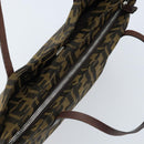 FENDI Zucca Canvas Hand Bag Brown Black Auth ep13529-9