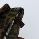 FENDI Zucca Canvas Hand Bag Brown Black Auth ep13529-18