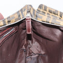 FENDI Zucca Canvas Hand Bag Brown Black Auth ep13529-20