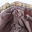 FENDI Zucca Canvas Hand Bag Brown Black Auth ep13529-21